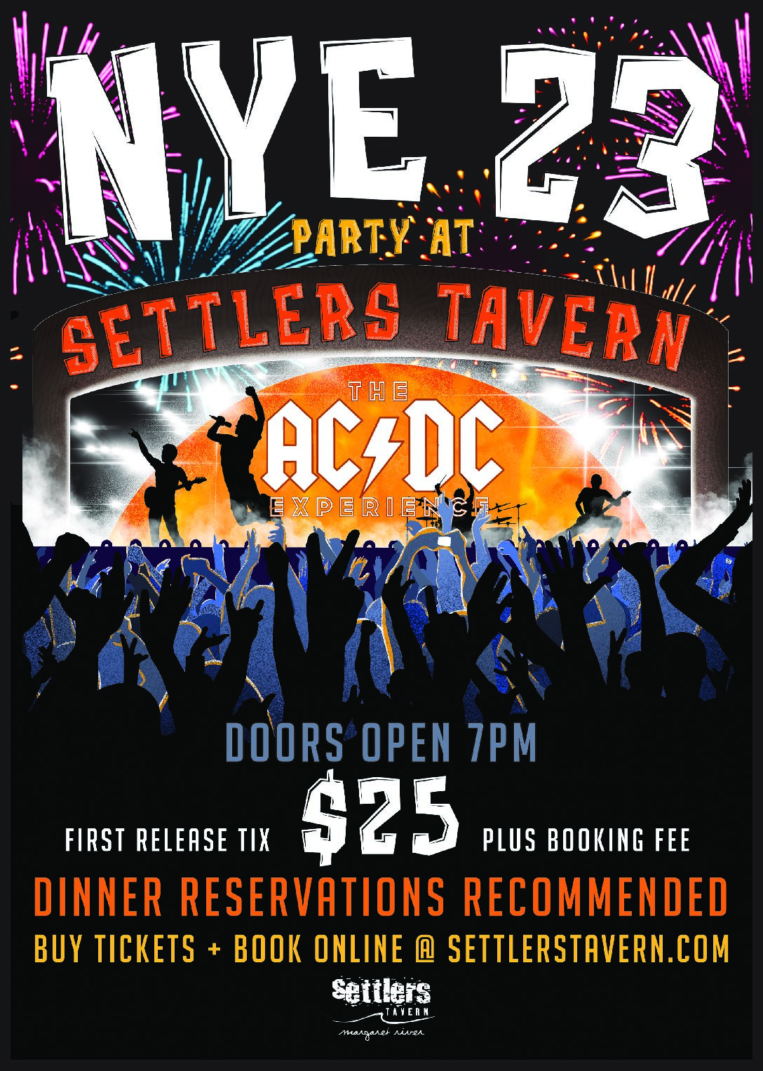 NYE23 at Settlers Tavern with “The AC⚡️DC Experience” Settlers Tavern