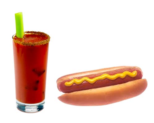 Bloody marys and hot dogs